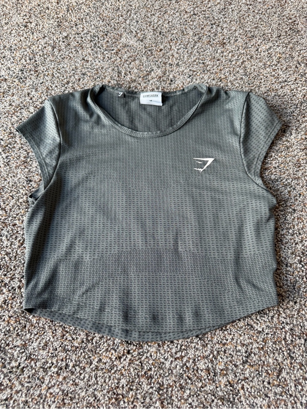 Gymshark OG Cropped Training Tee Women's M Charcoal Gray Mesh Workout Top